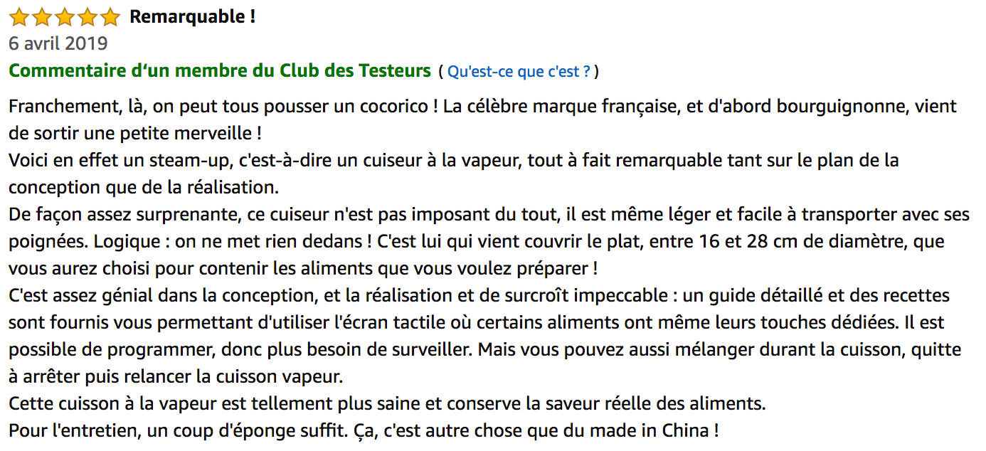 commentaire Moulinex Steam'up
